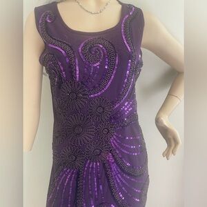 Purple sequin party dress